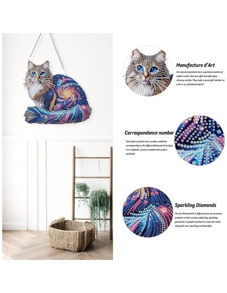 Kit de Pintura de Diamante VNRGG para Gatos Adultos 5D