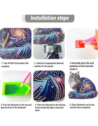 Kit de Pintura de Diamante VNRGG para Gatos Adultos 5D