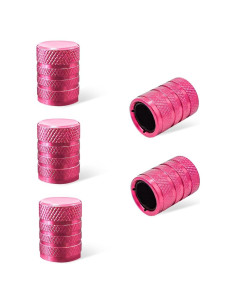 5 Tapones de Válvula de Neumático de Coche Povtii Rosa