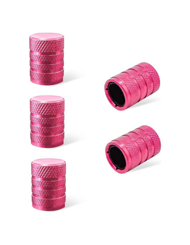 5 Tapones de Válvula de Neumático de Coche Povtii Rosa