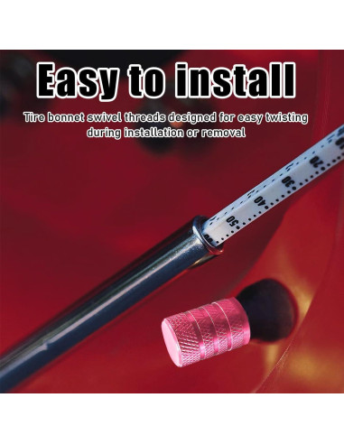 5 Tapones de Válvula de Neumático de Coche Povtii Rosa