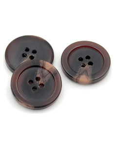 20 Botones Redondos de Resina Vingol 20mm 4 Agujeros Marrón