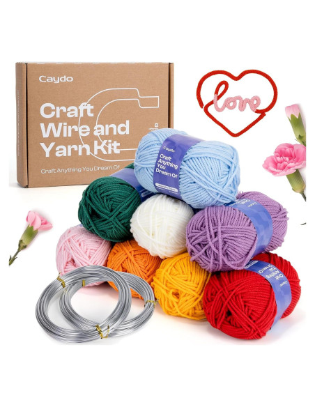 Kit de Tejido i-Cord Caydo con Hilos Acrílicos y Alambre