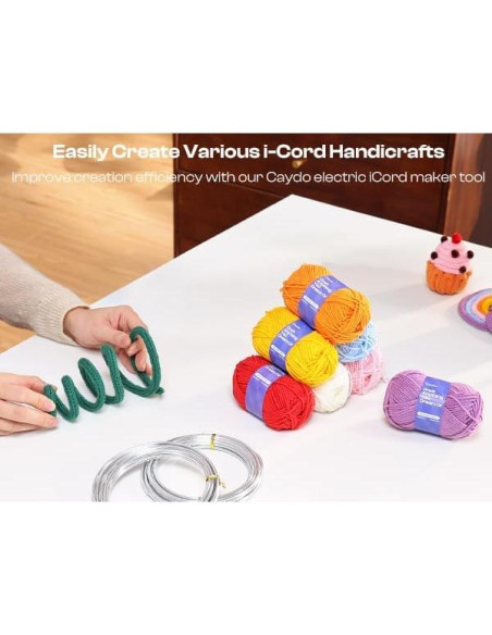 Kit de Tejido i-Cord Caydo con Hilos Acrílicos y Alambre