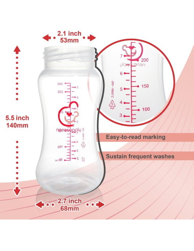 Botellas de Almacenamiento de Leche Materna NENESUPPLY 4 pc 280ml