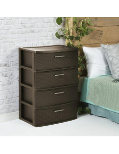 Torre de Almacenamiento 4 Cajones Genérico Espresso 40.3x55.4x80.6 cm 2