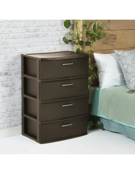 Torre de Almacenamiento 4 Cajones Genérico Espresso 40.3x55.4x80.6 cm