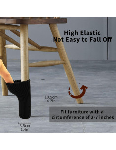 32 Protectores de Piso para Patas de Silla HJORZMM - Negro 2