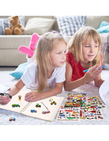 Calcomanías Puffy Reutilizables SHANGRLA - Vehículos 3D