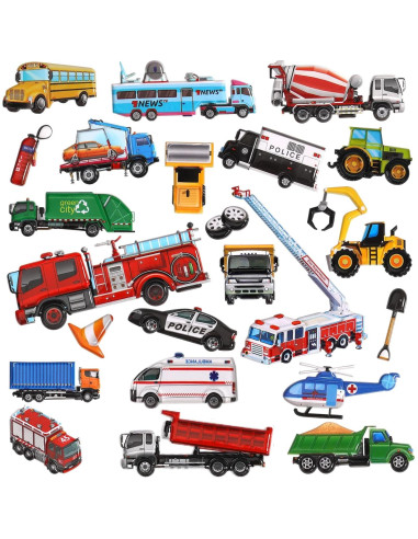 Calcomanías Puffy Reutilizables SHANGRLA - Vehículos 3D