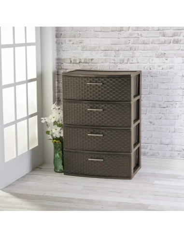 Torre de Almacenamiento 4 Cajones Genérico Espresso 40.3x55.4x80.6 cm