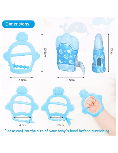 Mitones de Dentición Vicloon para Bebés - Silicona Segura 2Pcs