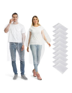 Ponchos de Lluvia Desechables Opret 10 Pcs Unisex Impermeables