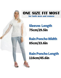 Ponchos de Lluvia Desechables Opret 10 Pcs Unisex Impermeables 2