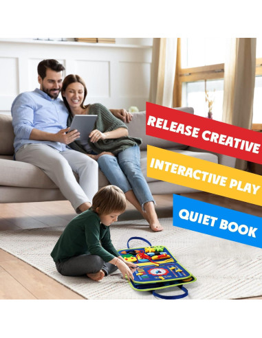 Juguete Montessori Guolely Busy Board Azul 36 meses - 6 años