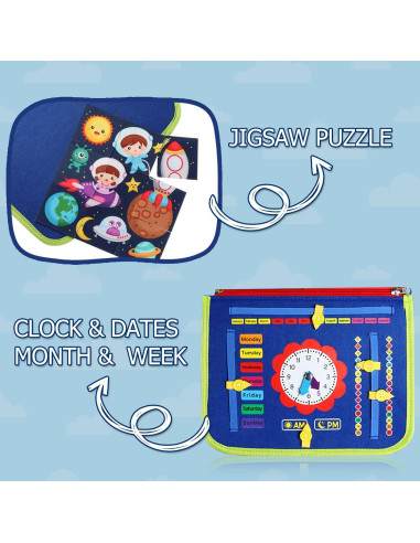 Juguete Montessori Guolely Busy Board Azul 36 meses - 6 años