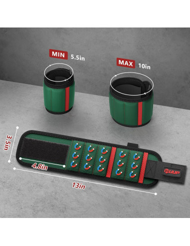 Banda de Muñeca Magnética UUP con 15 Imanes - Soporte Ajustable