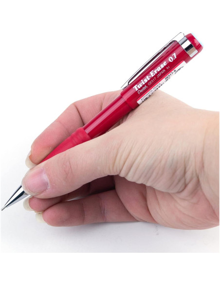 Lápiz Mecánico Pentel Twist-Erase III 0.7mm Rojo - 12 Unidades Lápiz Mecánico Pentel Twist-Erase III 0.7mm Rojo - 12 Unidades