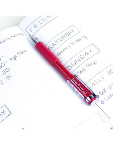 Lápiz Mecánico Pentel Twist-Erase III 0.7mm Rojo - 12 Unidades