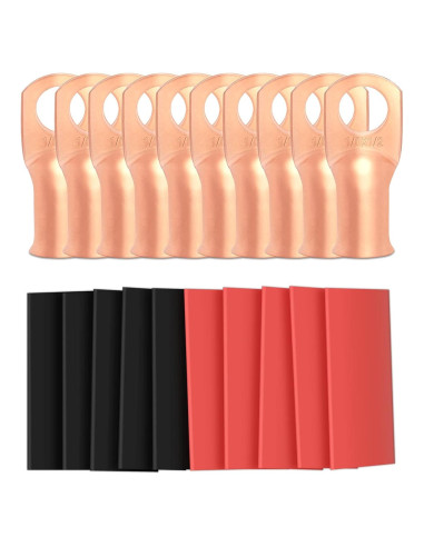 10 Conectores de Terminales de Anillo Sanuke 1/0 AWG Cobre