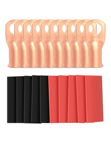 10 Conectores de Terminales de Anillo Sanuke 1/0 AWG Cobre