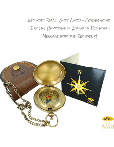 Brújula de Bronce Vintage MAH para Navegación y Camping 2