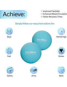 Pelotas de Masaje Lacrosse Sandine 6.35 cm 2 Pack Azul 2