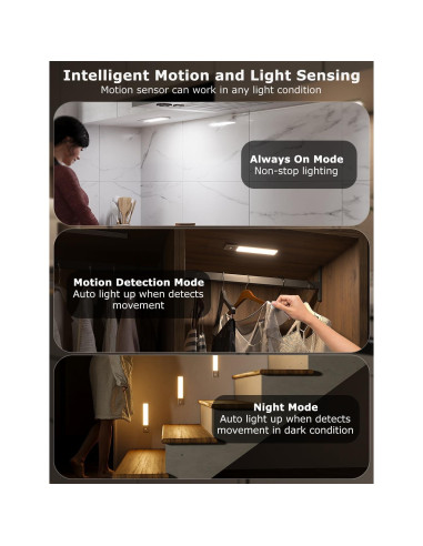 Luces LED Bajo Gabinete Skairipa 21.8 cm Inalámbricas 6Pack