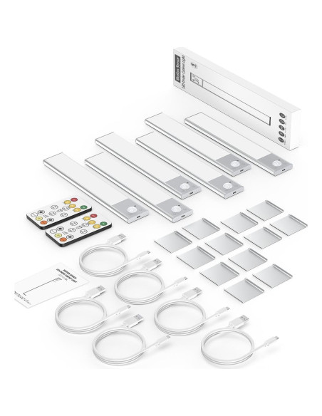 Luces LED Bajo Gabinete Skairipa 21.8 cm Inalámbricas 6Pack Luces LED Bajo Gabinete Skairipa 21.8 cm Inalámbricas 6Pack