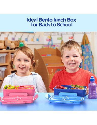 Caja Bento Jelife para Niños 1100ml Azul - A Prueba de Fugas