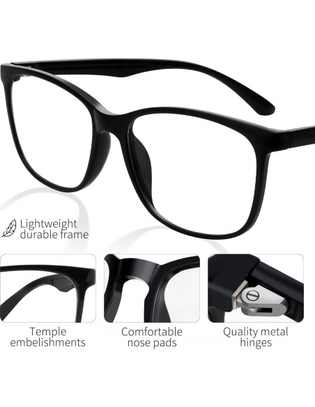 Gafas Anti Luz Azul BOSSWIN Cuadradas 99% Filtrado Claro