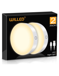 Luces Táctiles WILLED 3000K Regulables Recargables LED 2 Pzas