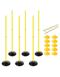 Conjunto de Postes de Agilidad TNZMART 1.49m con 10 Conos