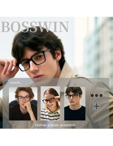 Gafas Anti Luz Azul BOSSWIN Cuadradas 99% Filtrado Claro