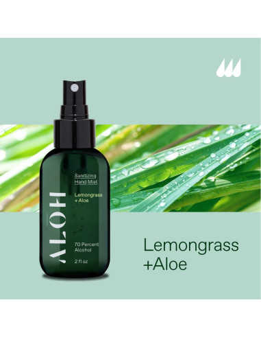 Spray Desinfectante de Manos ALOH 3-pack 60ml Hierba Limón 70% Alcohol