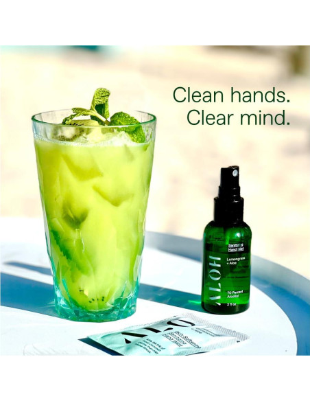 Spray Desinfectante de Manos ALOH 3-pack 60ml Hierba Limón 70% Alcohol Spray Desinfectante de Manos ALOH 3-pack 60ml Hierba Limón 70% Alcohol