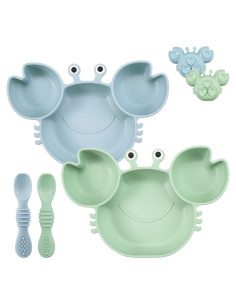 Plato de Silicona PandaEar 2 Pack Cangrejo para Bebés