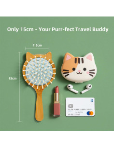 Cepillo de Pelo Mini WetBamboo Gato Azul Bambú Ecológico 2