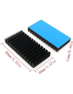 Disipador de Calor de Aluminio SJZBIN 2PCS 80x40x11mm para CPU y LED 2