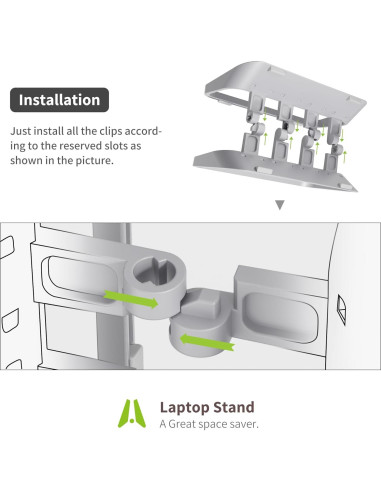 Soporte Vertical para Laptop AFOOYO Ajustable Gris - Bloqueo por Gravedad