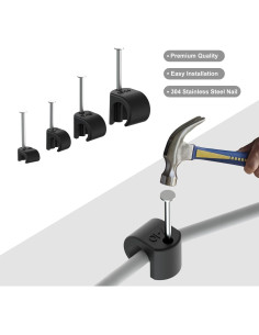 Clip de Cable Negro PolarPulse Paquete de 200 Alta Resistencia 2