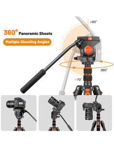 Trípode Profesional VICTIV 182.88 cm con Cabezal Fluido 2