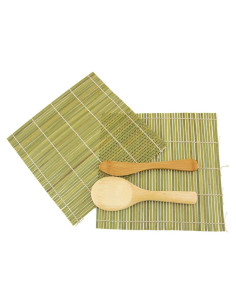 Kit de Hacer Sushi JapanBargain - 2 Esteras de Bambú Verde