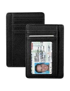 Billetera delgada Fintie con bloqueo RFID para tarjetas - Negro