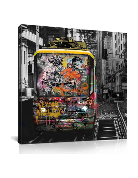 Arte de Pared en Lienzo Graffiti Autobús Kepgonegu 50x50 cm