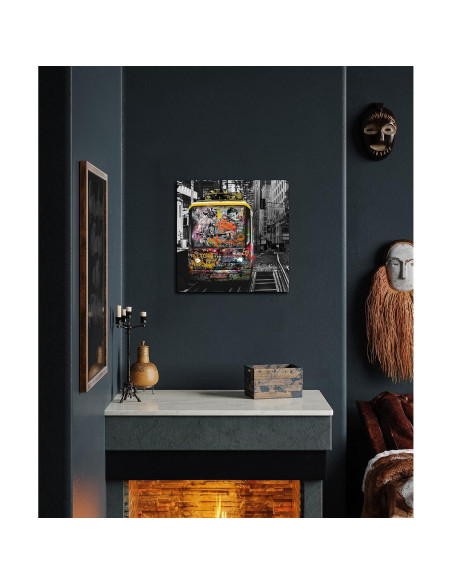 Arte de Pared en Lienzo Graffiti Autobús Kepgonegu 50x50 cm