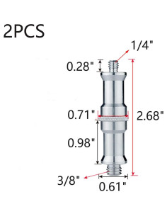 Adaptador de Tornillo Macho 3/8" a 1/4" MY MIRONEY - 2 Piezas 2