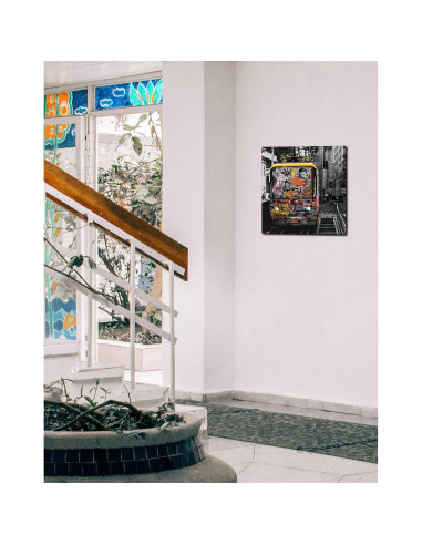 Arte de Pared en Lienzo Graffiti Autobús Kepgonegu 50x50 cm