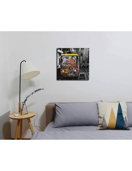Arte de Pared en Lienzo Graffiti Autobús Kepgonegu 50x50 cm