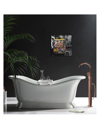 Arte de Pared en Lienzo Graffiti Autobús Kepgonegu 50x50 cm